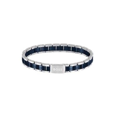 Boss Jewelry Bracelet à maillons en acier inoxydable pour homme en or bleu, noir et jaune, One Size, Acier inoxydable, Pas de gemme Boss Jewelry Bracelet à maillons en acier inoxydable pour homme en or bleu, noir et jaune, One Size, Acier inoxydable, Pas de gemme