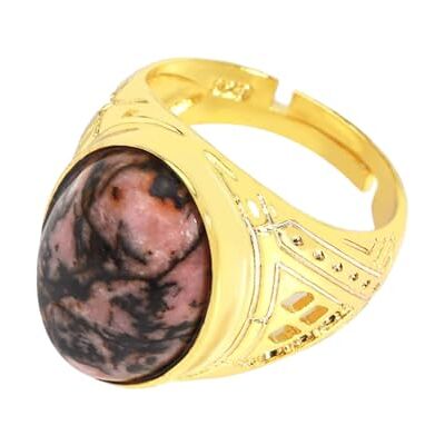 KYINYUECH 1 bague pour homme en pierre naturelle œil de tigre améthyste ovale rose, Pierre KYINYUECH 1 bague pour homme en pierre naturelle œil de tigre améthyste ovale rose, Pierre