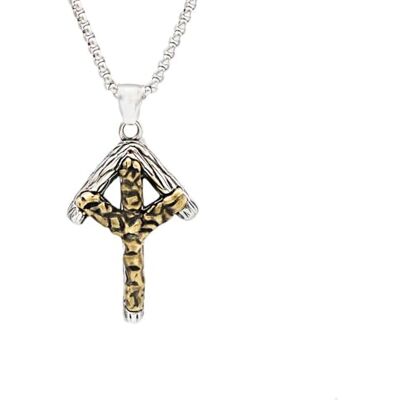 Pendentif Viking avec symbole runique Algiz Chaîne à pendentif en acier inoxydable 4,5 x 3 cm + collier de 60 cm, 4,5 x 3 cm + 60 cm Halskette, Acier inoxydable, Pas de gemme Pendentif Viking avec symbole runique Algiz Chaîne à pendentif en acier inoxydable 4,5 x 3 cm + collier de 60 cm, 4,5 x 3 cm + 60 cm Halskette, Acier inoxydable, Pas de gemme