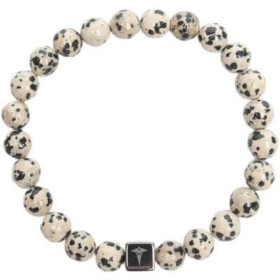 Mercury ® Dalmatian Jasper Perles Bracelet Homme 8mm Pierre Naturelle Motif Noir et Blanc Ajustement Élastique 17-20 cm Emballage Cadeau Luxe Mercury ® Dalmatian Jasper Perles Bracelet Homme 8mm Pierre Naturelle Motif Noir et Blanc Ajustement Élastique 17-20 cm Emballage Cadeau Luxe