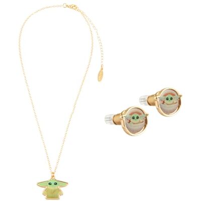 Disney Bijoux Enfants Fille, Parure, Bracelet, Boucle d'Oreille, Collier d'Amitié Stitch (Doré Baby Yoda) Disney Bijoux Enfants Fille, Parure, Bracelet, Boucle d'Oreille, Collier d'Amitié Stitch (Doré Baby Yoda)