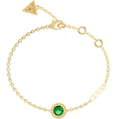 GUESS Bracelet pour femme Vert/doré JUBB02246JWYGEM, 15.5 centimeters, Pierre GUESS Bracelet pour femme Vert/doré JUBB02246JWYGEM, 15.5 centimeters, Pierre