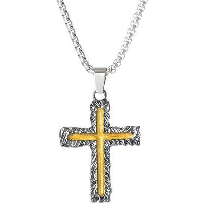 NINMQCFVG Simple Collier Pendentif Croix Magma Double Couche Cadeau Chance Punk Hip-Hop Unisexe NINMQCFVG Simple Collier Pendentif Croix Magma Double Couche Cadeau Chance Punk Hip-Hop Unisexe