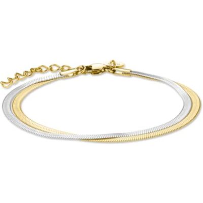 Rosefield Essentials Femme 14K Plaqué Or Bracelet Snake Duo Tone JBSCD-J677 Rosefield Essentials Femme 14K Plaqué Or Bracelet Snake Duo Tone JBSCD-J677
