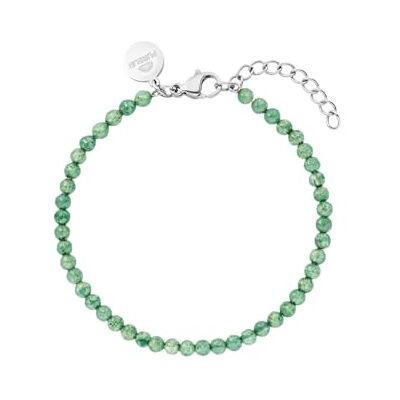 Purelei Bracelet Femme en Acier Inoxydable Durable Bracelet Etanche en Perles d'Aventurine 16-19cm Longueur Réglable, Aventurine Vert, Rond, Argent Purelei Bracelet Femme en Acier Inoxydable Durable Bracelet Etanche en Perles d'Aventurine 16-19cm Longueur Réglable, Aventurine Vert, Rond, Argent
