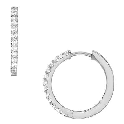 Fossil Boucles d'oreilles en acier inoxydable ou semi-précieux avec fermoir à levier pour femmes, Argent pâle Fossil Boucles d'oreilles en acier inoxydable ou semi-précieux avec fermoir à levier pour femmes, Argent pâle