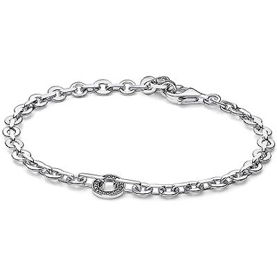 PANDORA Signature Ausdrucksstarkes Pavé Kettenarmband aus Sterling Silber mit Zirkonia, Größe: 16cm, 592777C01-16 PANDORA Signature Ausdrucksstarkes Pavé Kettenarmband aus Sterling Silber mit Zirkonia, Größe: 16cm, 592777C01-16