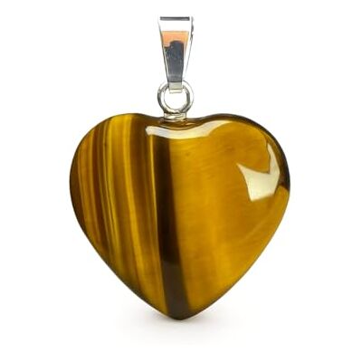 Felicidade Pendentif Cœur en Œil de Tigre Bijou Protecteur et Naturel, 4 cm, Pierre, Oeil de tigre Felicidade Pendentif Cœur en Œil de Tigre Bijou Protecteur et Naturel, 4 cm, Pierre, Oeil de tigre