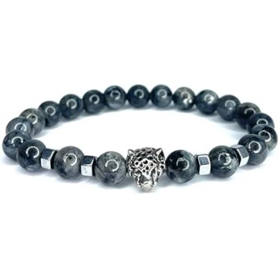 Felicidade Bracelet Panthère en Larvikite – Pierre Naturelle 8 mm – Bijou Unisexe Élégant et Protecteur – Force, Mystère & Énergie Felicidade Bracelet Panthère en Larvikite – Pierre Naturelle 8 mm – Bijou Unisexe Élégant et Protecteur – Force, Mystère & Énergie