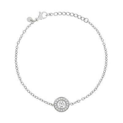 BREIL , Collection Charlotte Bracelet femme en acier poli argent, élément central rond avec zircons, fermoir à mousqueton, longueur réglable jusqu'à 15 cm BREIL , Collection Charlotte Bracelet femme en acier poli argent, élément central rond avec zircons, fermoir à mousqueton, longueur réglable jusqu'à 15 cm