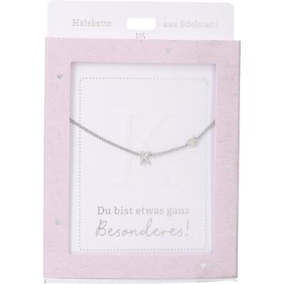 Depesche Collier pour femme avec pendentif en forme de cœur, argent ou or, 42-47 cm, réglable, différentes variantes avec symboles, lettres ou signes du zodiaque, filigrane, acier inoxydable, non Depesche Collier pour femme avec pendentif en forme de cœur, argent ou or, 42-47 cm, réglable, différentes variantes avec symboles, lettres ou signes du zodiaque, filigrane, acier inoxydable, non