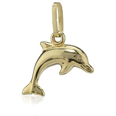 NKlaus Pendentif dauphin 333 or jaune 8 carats brillant 13mm dauphin amulette 6511 NKlaus Pendentif dauphin 333 or jaune 8 carats brillant 13mm dauphin amulette 6511