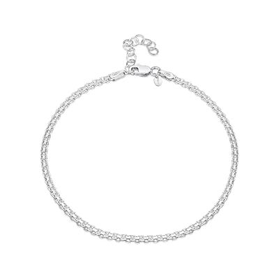 Amberta Bracelet de Cheville pour Femme en Argent Sterling 925 Chaînes de Cheville Réglables d'Été Perles Coeur Bijoux Bohème: Chaîne de Pied Maille Bismarck Amberta Bracelet de Cheville pour Femme en Argent Sterling 925 Chaînes de Cheville Réglables d'Été Perles Coeur Bijoux Bohème: Chaîne de Pied Maille Bismarck