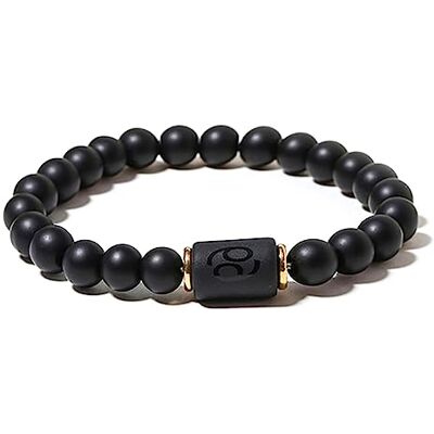 ZENSE Bracelet zodiaque noir étirable homme avec perles Onyx ZENSE Bracelet zodiaque noir étirable homme avec perles Onyx