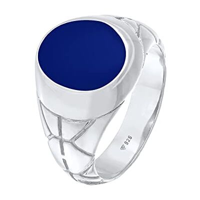 Kuzzoi Chevalière ovale pour homme en émail bleu massif 13 mm de large en argent sterling 925 oxydé noir, bague pour homme, taille 54-66, 0609671521, émail Kuzzoi Chevalière ovale pour homme en émail bleu massif 13 mm de large en argent sterling 925 oxydé noir, bague pour homme, taille 54-66, 0609671521, émail