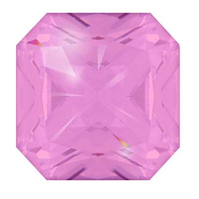 Quiges Verre taillé 12 mm Eligo Carré Zircon Rose clair pour bague en argent Quiges Verre taillé 12 mm Eligo Carré Zircon Rose clair pour bague en argent