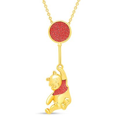 Disney Classics Winnie The Pooh Yellow Gold Plated Slider Necklace, Official License, Laiton, Pas de gemme Disney Classics Winnie The Pooh Yellow Gold Plated Slider Necklace, Official License, Laiton, Pas de gemme