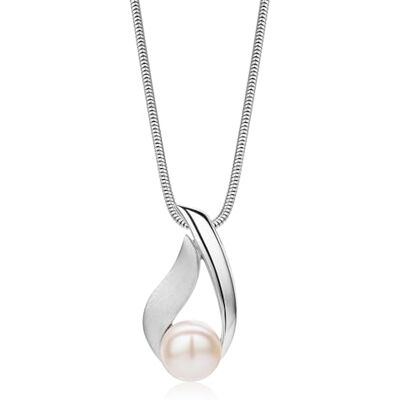 Miore Collier Argent 45 cm MSM230N, argent massif, Perle Miore Collier Argent 45 cm MSM230N, argent massif, Perle