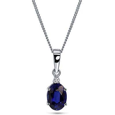 Miore Collier Femme Or Chaîne Femme Or Blanc Massif 9KT 375 avec Pendentif Saphir 0.77 ct et Diamant Naturel Hypoallergénique Chaîne Gourmette : 45 cm Livré avec Boîte à Bijoux, Or blanc, Miore Collier Femme Or Chaîne Femme Or Blanc Massif 9KT 375 avec Pendentif Saphir 0.77 ct et Diamant Naturel Hypoallergénique Chaîne Gourmette : 45 cm Livré avec Boîte à Bijoux, Or blanc,