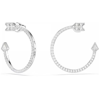 Swarovski Anneaux d'oreilles Idyllia, Tailles variées, Flèche, Blanches, Métal rhodié Swarovski Anneaux d'oreilles Idyllia, Tailles variées, Flèche, Blanches, Métal rhodié