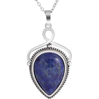 KYINYUECH 1 collier pendentif goutte d'eau pierre naturelle œil de tigre améthyste chaîne en acier inoxydable, Pierre KYINYUECH 1 collier pendentif goutte d'eau pierre naturelle œil de tigre améthyste chaîne en acier inoxydable, Pierre
