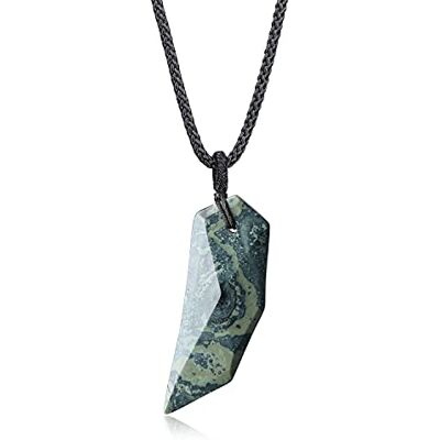 COAI Collier Ajustable Pendentif Dent de Loup Pierre Unisexe, Pierre, Jaspe Kambaba COAI Collier Ajustable Pendentif Dent de Loup Pierre Unisexe, Pierre, Jaspe Kambaba