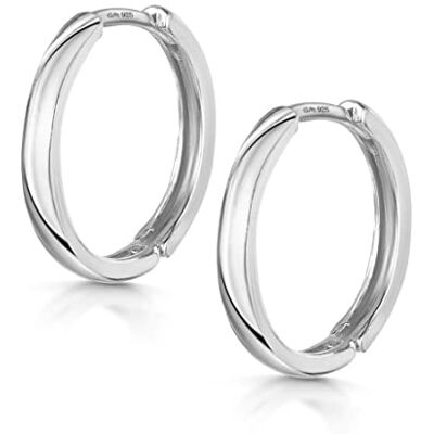 Amberta ® Anneaux Articulés En Argent Fin Sterling 925 – Boucle D’Oreille Ronde Charnière Créole – Diamètre: 20mm Amberta ® Anneaux Articulés En Argent Fin Sterling 925 – Boucle D’Oreille Ronde Charnière Créole – Diamètre: 20mm