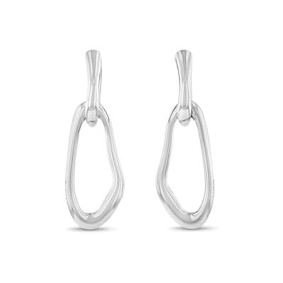 Calvin Boucles d'Oreilles Pendantes et Bague Ouverte pour Femme Collection CK STATEMENT LINKS en Acier Inoxidable Calvin Boucles d'Oreilles Pendantes et Bague Ouverte pour Femme Collection CK STATEMENT LINKS en Acier Inoxidable