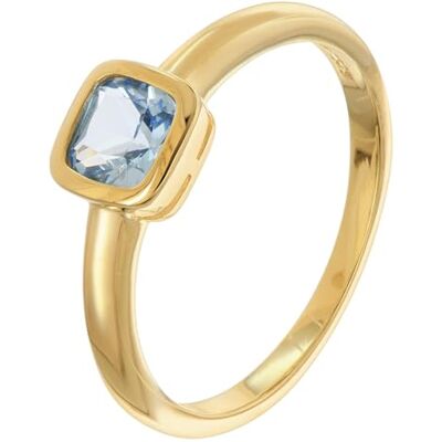 trendor Bague pour femme, argent 925 plaqué or avec aigue-marine synthétique, 21900 trendor Bague pour femme, argent 925 plaqué or avec aigue-marine synthétique, 21900