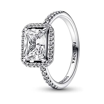 PANDORA Timeless Rechteckiger Funkelnder Strahlenkranz Ring in Sterling-Silber mit Cubic Zirkonia Timeless Collection, Größe 56, 192391C01-56 PANDORA Timeless Rechteckiger Funkelnder Strahlenkranz Ring in Sterling-Silber mit Cubic Zirkonia Timeless Collection, Größe 56, 192391C01-56