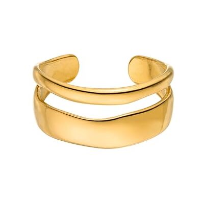 Purelei ® ALOHA Bague Bague Réglable Double Bande Acier Inoxydable Plaqué Or 18K Bijou Harmonique Taille 50-60 Or/Argent/Or Rose Purelei ® ALOHA Bague Bague Réglable Double Bande Acier Inoxydable Plaqué Or 18K Bijou Harmonique Taille 50-60 Or/Argent/Or Rose