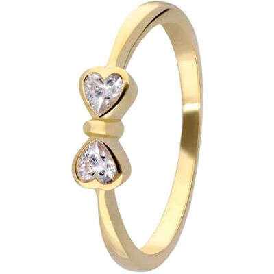 trendor Bague pour femme en argent 925 plaqué or avec zircons 28532 Bague pour femme en argent sterling plaqué or, bague en argent avec zircons, bague en forme de cœur trendor Bague pour femme en argent 925 plaqué or avec zircons 28532 Bague pour femme en argent sterling plaqué or, bague en argent avec zircons, bague en forme de cœur