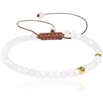 Memphis Bracelet Pierre Naturelle 4mm Perles à facettes Blanc Memphis Bracelet Pierre Naturelle 4mm Perles à facettes Blanc