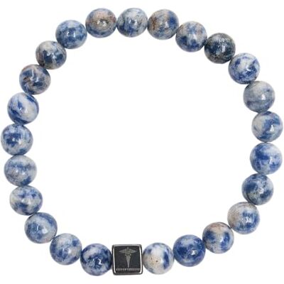 Mercury ® Bracelet Sodalite Homme Bracelet Perles Pierre Naturelle 8mm Bleu/Blanc Élastique Coffret Cadeau de Luxe. Mercury ® Bracelet Sodalite Homme Bracelet Perles Pierre Naturelle 8mm Bleu/Blanc Élastique Coffret Cadeau de Luxe.