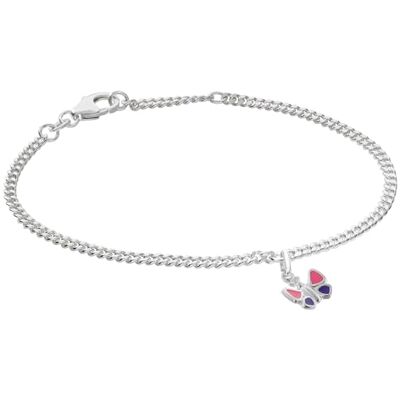 trendor Bracelet pour fille avec papillon, argent 925, plaqué rhodium, Bracelet à maillons plats fins en argent sterling, avec pendentif papillon, bijou pour enfant trendor Bracelet pour fille avec papillon, argent 925, plaqué rhodium, Bracelet à maillons plats fins en argent sterling, avec pendentif papillon, bijou pour enfant