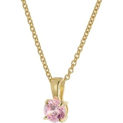 trendor Collier pour femme, argent sterling 925 plaqué or 45 cm Chaîne d'ancre ronde stable avec œillet intermédiaire, avec pendentif en zircon rose 21952 trendor Collier pour femme, argent sterling 925 plaqué or 45 cm Chaîne d'ancre ronde stable avec œillet intermédiaire, avec pendentif en zircon rose 21952