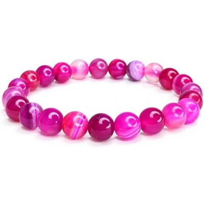 Felicidade Bracelet en Agate Fuchsia Pierre Naturelle Perles de taille 8mm Bijou Unisexe Élégant Cadeau Femme et Homme Cadeau Anniversaire Original et Coloré Felicidade Bracelet en Agate Fuchsia Pierre Naturelle Perles de taille 8mm Bijou Unisexe Élégant Cadeau Femme et Homme Cadeau Anniversaire Original et Coloré