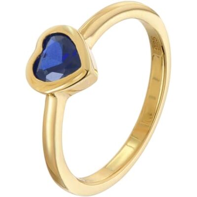 trendor Bague pour femme avec cœur en zircon cubique bleu, argent Taille 50 Bague en argent sterling plaqué or, bague avec zircon cubique bleu, bague cœur avec pierre, bague avec cœur en zircon cubique trendor Bague pour femme avec cœur en zircon cubique bleu, argent Taille 50 Bague en argent sterling plaqué or, bague avec zircon cubique bleu, bague cœur avec pierre, bague avec cœur en zircon cubique