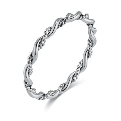 JESMING Bague en acier titane plaqué or 18 carats avec double fil rond torsadé pour femme Élégante bague empilable en acier inoxydable, Métal, Aucune pierre précieuse JESMING Bague en acier titane plaqué or 18 carats avec double fil rond torsadé pour femme Élégante bague empilable en acier inoxydable, Métal, Aucune pierre précieuse