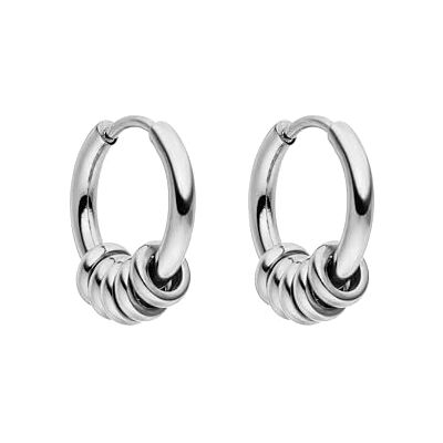 Purelei Anxiety Boucles d'oreilles créoles étanches avec boules mobiles en acier inoxydable plaqué or 14 carats, argent et plaqué or rose 18 carats, pièce moderne au quotidien Purelei Anxiety Boucles d'oreilles créoles étanches avec boules mobiles en acier inoxydable plaqué or 14 carats, argent et plaqué or rose 18 carats, pièce moderne au quotidien