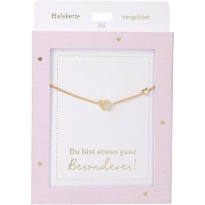 Depesche Collier pour femme avec pendentif en forme de cœur, argent ou or, 42-47 cm, réglable, différentes variantes avec symboles, lettres ou signes du zodiaque, filigrane, acier inoxydable, non Depesche Collier pour femme avec pendentif en forme de cœur, argent ou or, 42-47 cm, réglable, différentes variantes avec symboles, lettres ou signes du zodiaque, filigrane, acier inoxydable, non