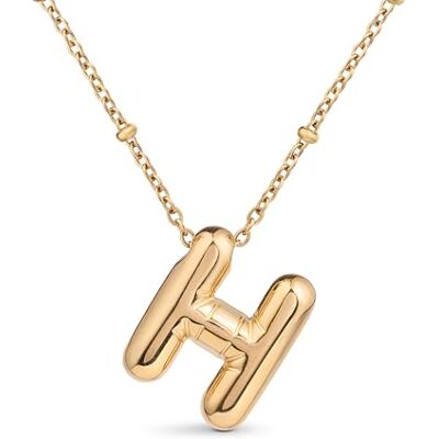 Amberta Collier de Lettres à Bulles en Or pour Femme et Adolescentes Pendentif Initiale en Acier Inoxydable Plaqué Or 18 Carats Bubble Balloon Lettre Épaisse Chaîne Personnalisée Prénom: H Amberta Collier de Lettres à Bulles en Or pour Femme et Adolescentes Pendentif Initiale en Acier Inoxydable Plaqué Or 18 Carats Bubble Balloon Lettre Épaisse Chaîne Personnalisée Prénom: H
