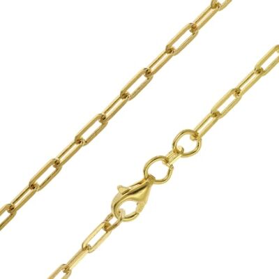 trendor Collier en argent 925 plaqué or, largeur 2,5 mm 36 cm Chaîne en argent sterling plaqué or, chaîne pour pendentifs, collier en argent pour femmes et hommes, différentes longueurs trendor Collier en argent 925 plaqué or, largeur 2,5 mm 36 cm Chaîne en argent sterling plaqué or, chaîne pour pendentifs, collier en argent pour femmes et hommes, différentes longueurs