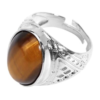 KYINYUECH 1 bague pour homme en pierre naturelle œil de tigre améthyste ovale rose, Pierre KYINYUECH 1 bague pour homme en pierre naturelle œil de tigre améthyste ovale rose, Pierre