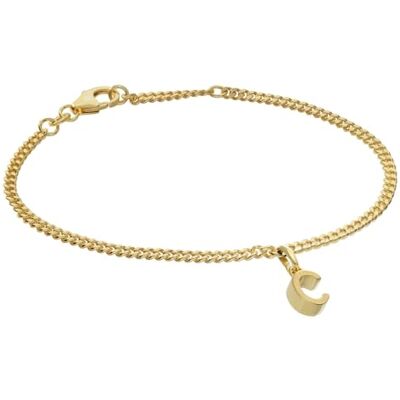 trendor Bracelet pour fille avec lettre C, argent 925 plaqué or, Bracelet gourmette plat intemporel, élégant bracelet pour jeunes femmes, trendor Bracelet pour fille avec lettre C, argent 925 plaqué or, Bracelet gourmette plat intemporel, élégant bracelet pour jeunes femmes,