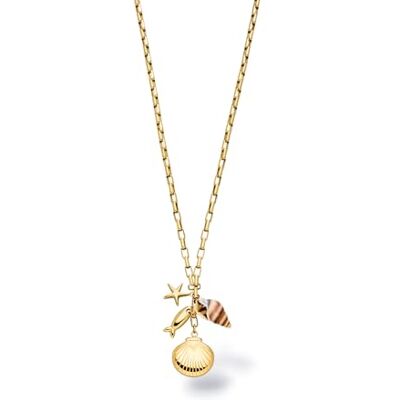Purelei Ocean Crush Collier pour femme en acier inoxydable avec pendentifs maritimes, coquillage, étoile de mer et poisson, chaîne réglable de 40 à 45 cm, bijou pour femme pour occasions spéciales Purelei Ocean Crush Collier pour femme en acier inoxydable avec pendentifs maritimes, coquillage, étoile de mer et poisson, chaîne réglable de 40 à 45 cm, bijou pour femme pour occasions spéciales