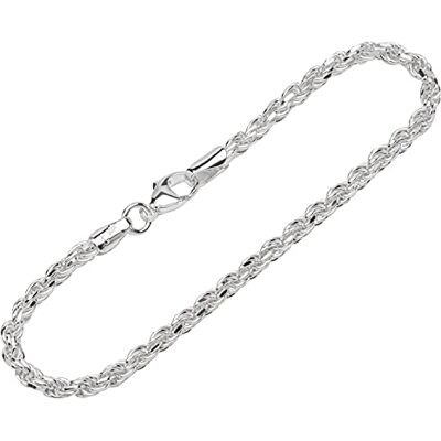 NKlaus 12799 Bracelet en argent sterling 925 avec cordon diamanté pour femme 19 cm, 19 centimeters, Argent sterling NKlaus 12799 Bracelet en argent sterling 925 avec cordon diamanté pour femme 19 cm, 19 centimeters, Argent sterling