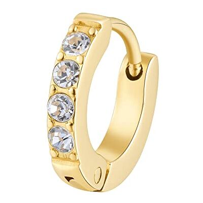 Brosway Einzel Ohrring Chakra für Damen aus Edelstahl und Kristallglas in der Farbe Gold, Länge: 12 mm, BHKE037 Brosway Einzel Ohrring Chakra für Damen aus Edelstahl und Kristallglas in der Farbe Gold, Länge: 12 mm, BHKE037