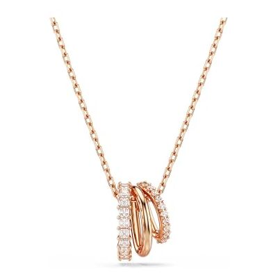 Swarovski Collier pendentif goutte de la collection Lunar, cristal rose taille Toupie, accroché à une chaîne dans un placage de ton or rose Swarovski Collier pendentif goutte de la collection Lunar, cristal rose taille Toupie, accroché à une chaîne dans un placage de ton or rose
