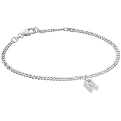 trendor Bracelet pour fille avec lettre N, argent 925 rhodié, 21590-N Bracelet gourmette plat à facettes diamantées, élégant bracelet pour jeunes femmes, trendor Bracelet pour fille avec lettre N, argent 925 rhodié, 21590-N Bracelet gourmette plat à facettes diamantées, élégant bracelet pour jeunes femmes,
